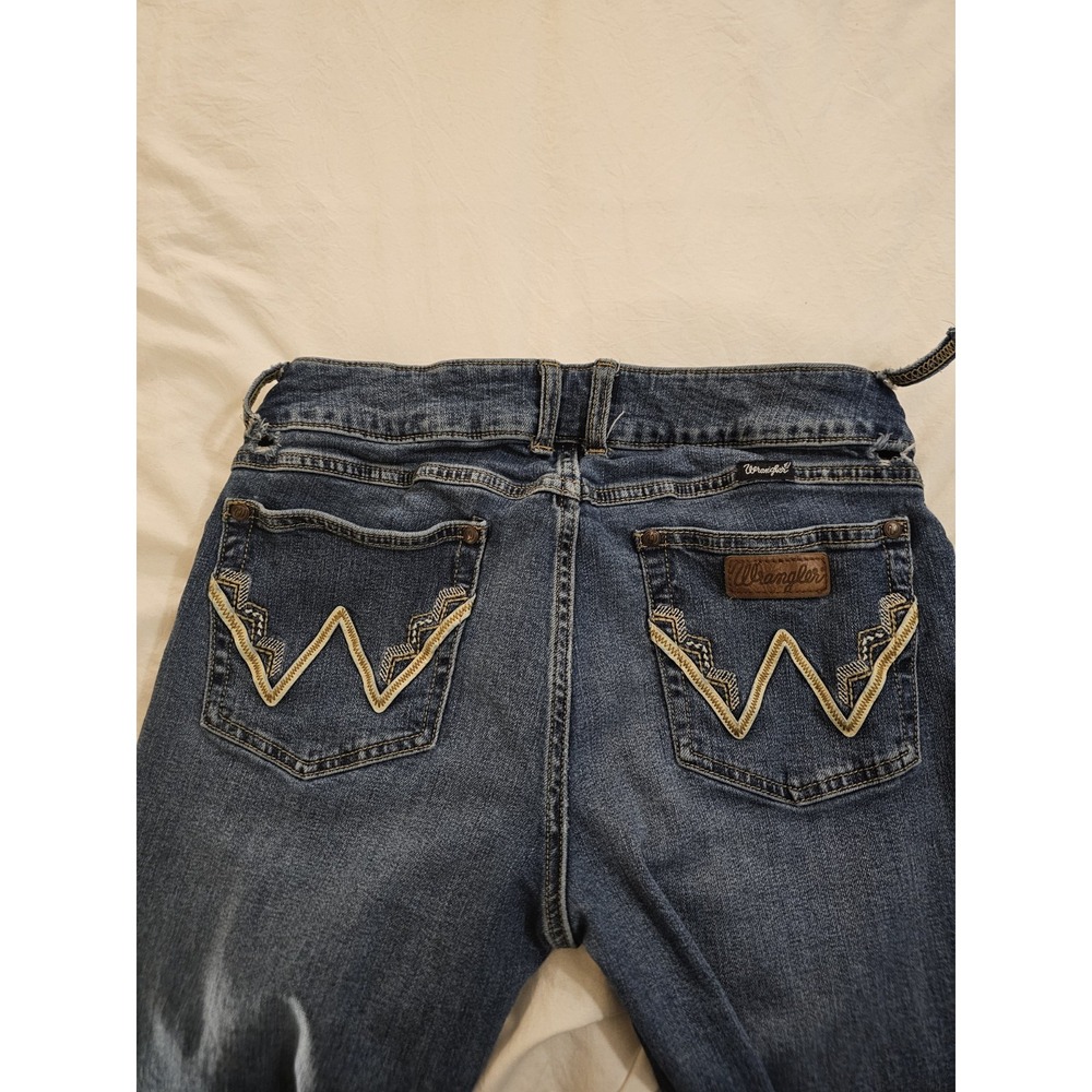 Wrangler Boot Cut Jeans Womens 11x30 Blue Denim Mid Rise Stretch - Picture 6 of 13